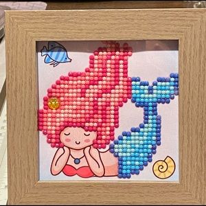 5 1/4x5 1/4 Mermaid Diamond dots framed art
